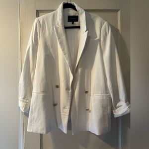 Banana Republic Linen Double Breasted Blazer